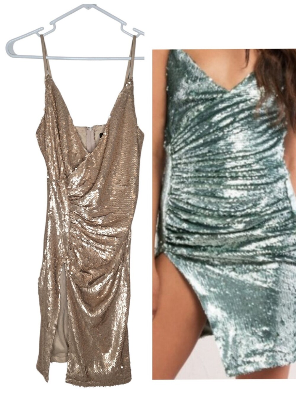 Akira Sequin High Slit Mini Dress Size Small